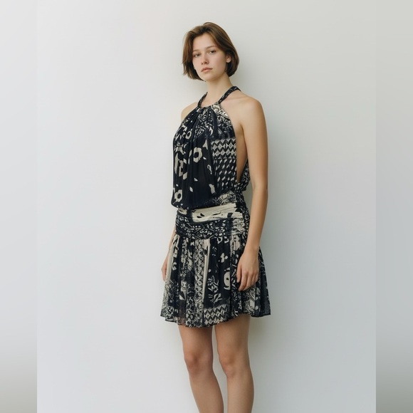 Etro bue and white halter neck midi dress - Picture 3 of 11